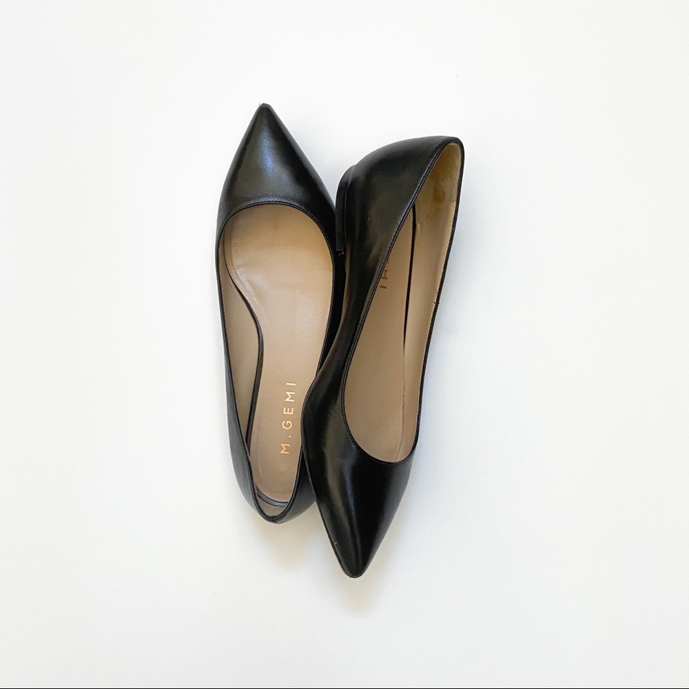 M. Gemi Pointed Flats Slip On black sz 6.5